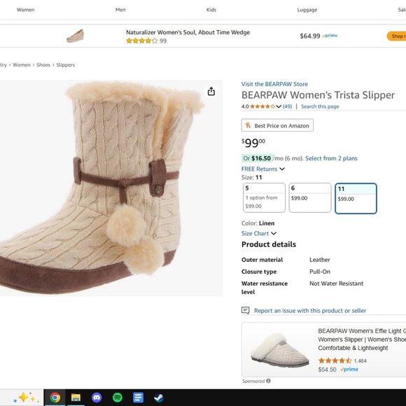 BEARPAW Women's Trista Slipper NWT | Size 9 | Real Wool Lining - Picture 2 of 5